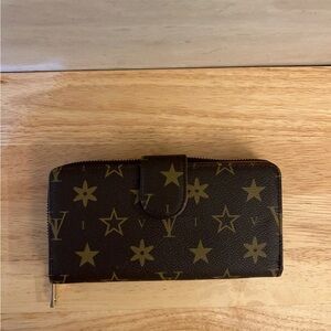 Luxury Brown and Gold Star Wallet